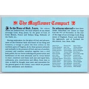 Postcard Mayflower Compact In the Name of God Amen Unposted c1970s Vintage